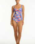 Sea Level - Blue Hawaii Twist Front Multifit Singlet Top