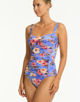 Sea Level - Blue Hawaii Twist Front Multifit Singlet Top