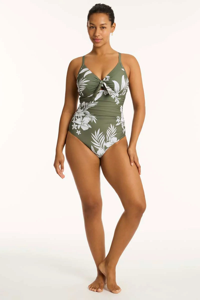 Sea Level - Aloha Tie Front DD/E One Piece