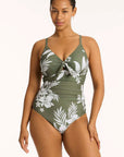 Sea Level - Aloha Tie Front DD/E One Piece