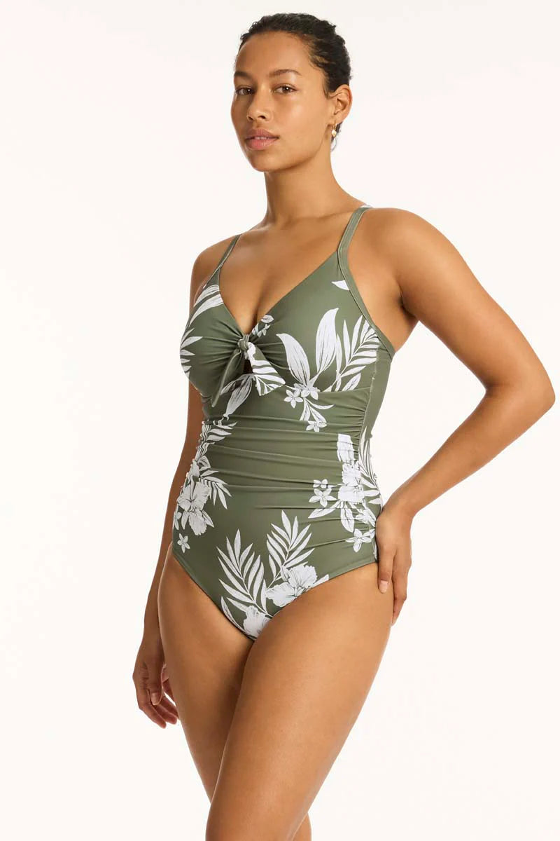 Sea Level - Aloha Tie Front DD/E One Piece