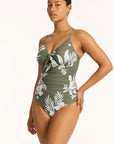 Sea Level - Aloha Tie Front DD/E One Piece