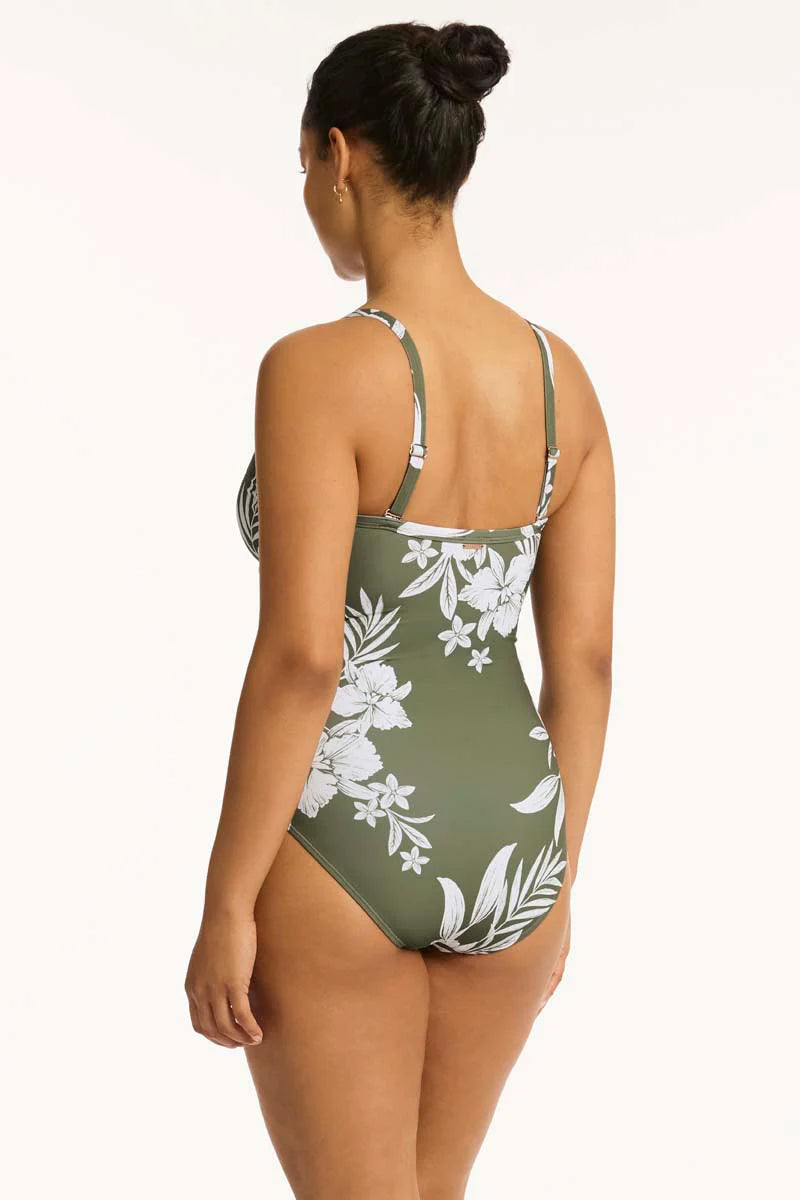 Sea Level - Aloha Tie Front DD/E One Piece