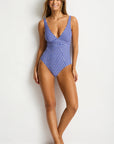 Sea Level - Solara Scoop Back Panel Line One Piece Blue
