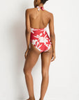 Sea Level  - Veridian Twist Front Halter Multifit One Piece Ruby