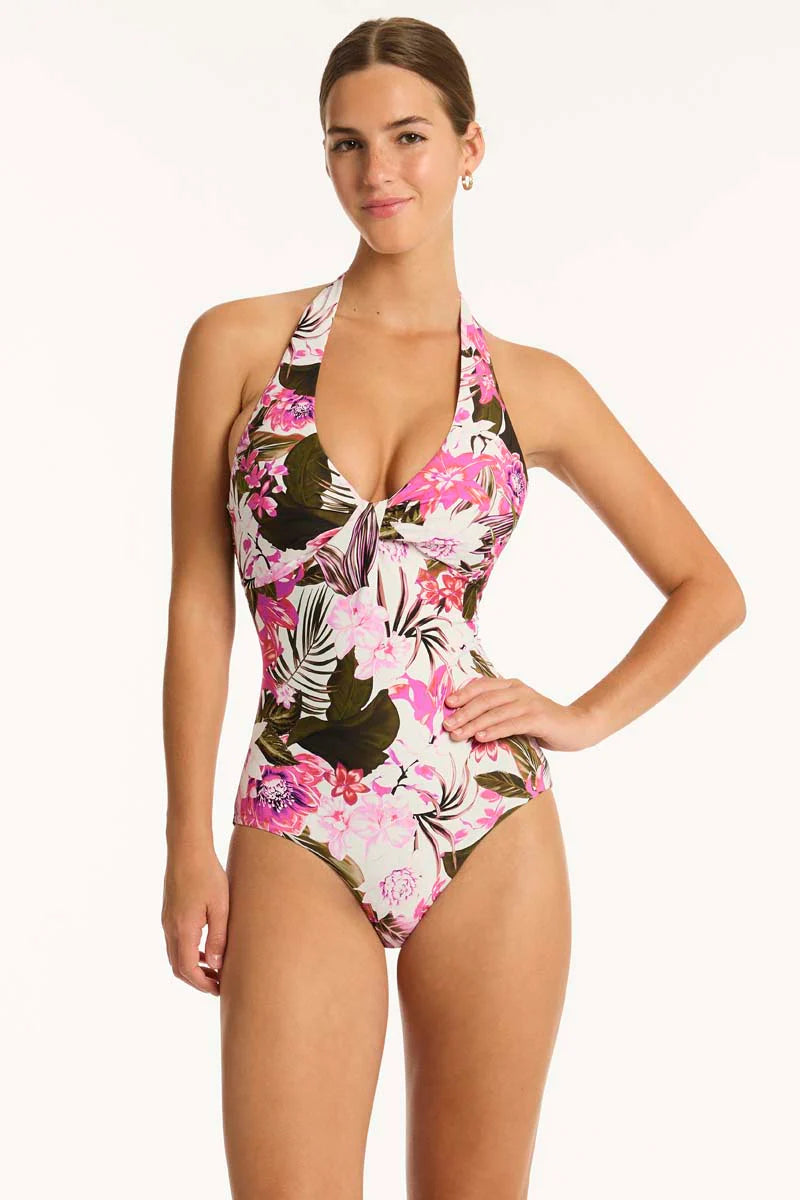 Sea Level - Isla Twist Front Halter One Piece