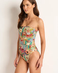 Monte & Lou - Farrah Ruched Bandeau One Piece