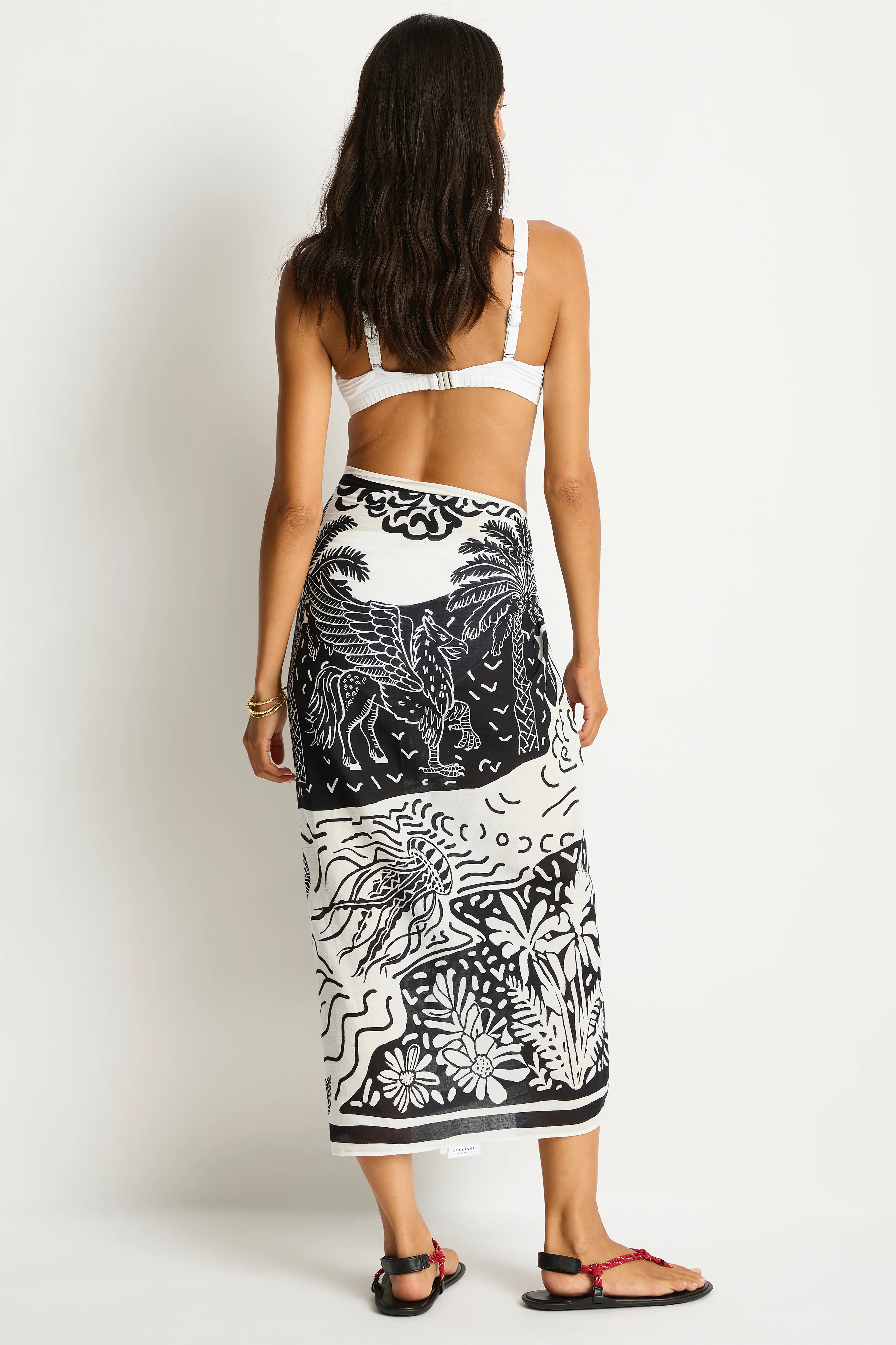 Sea Level - Jungle Lino Long Sarong Black – Larx