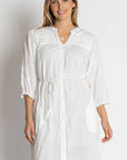 LulaLife - Shayna Button Dress in white