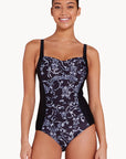 Zoggs - Classique Ruched Front One Piece Black/White