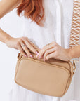 Vegan PU Leather California Crossbody - Beige