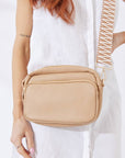 Vegan PU Leather California Crossbody - Beige