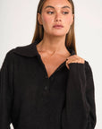 All Fenix - 1/2 Button Polo Knit Black