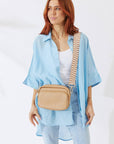 Vegan PU Leather California Crossbody - Beige