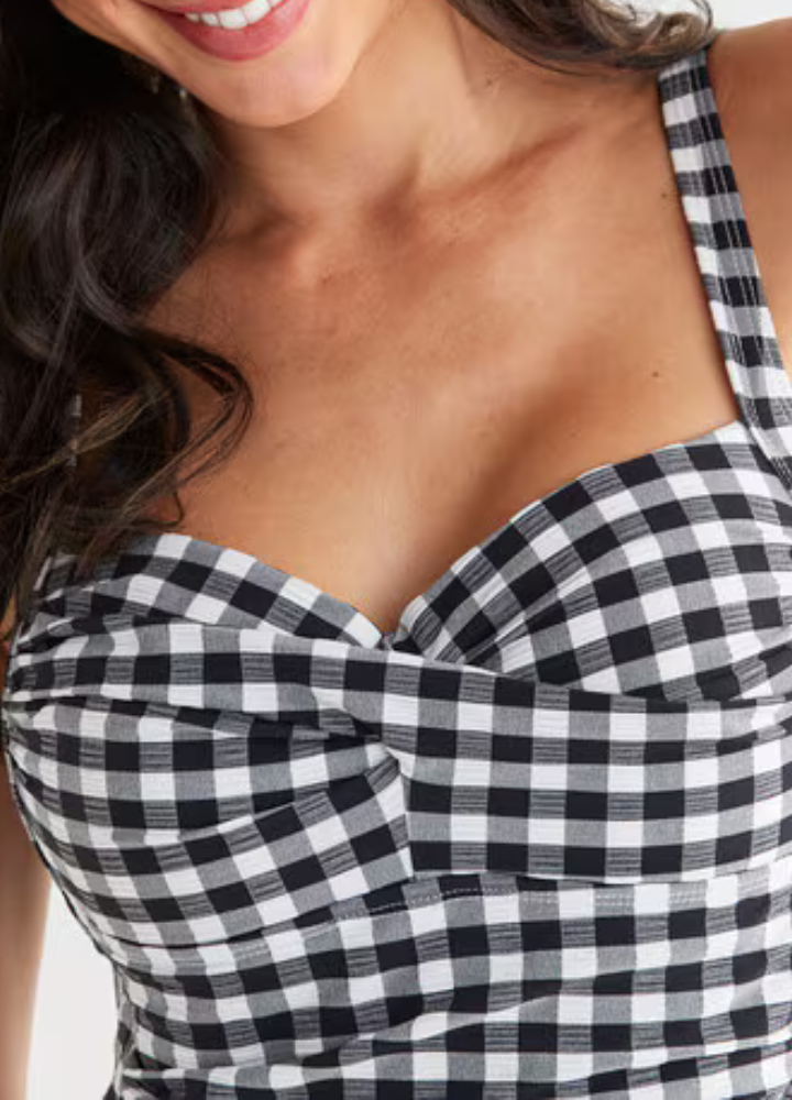 La Sculpte - Gingham One Piece Black