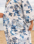 Craftluxe - Blue and White Aisha Kimono Robe
