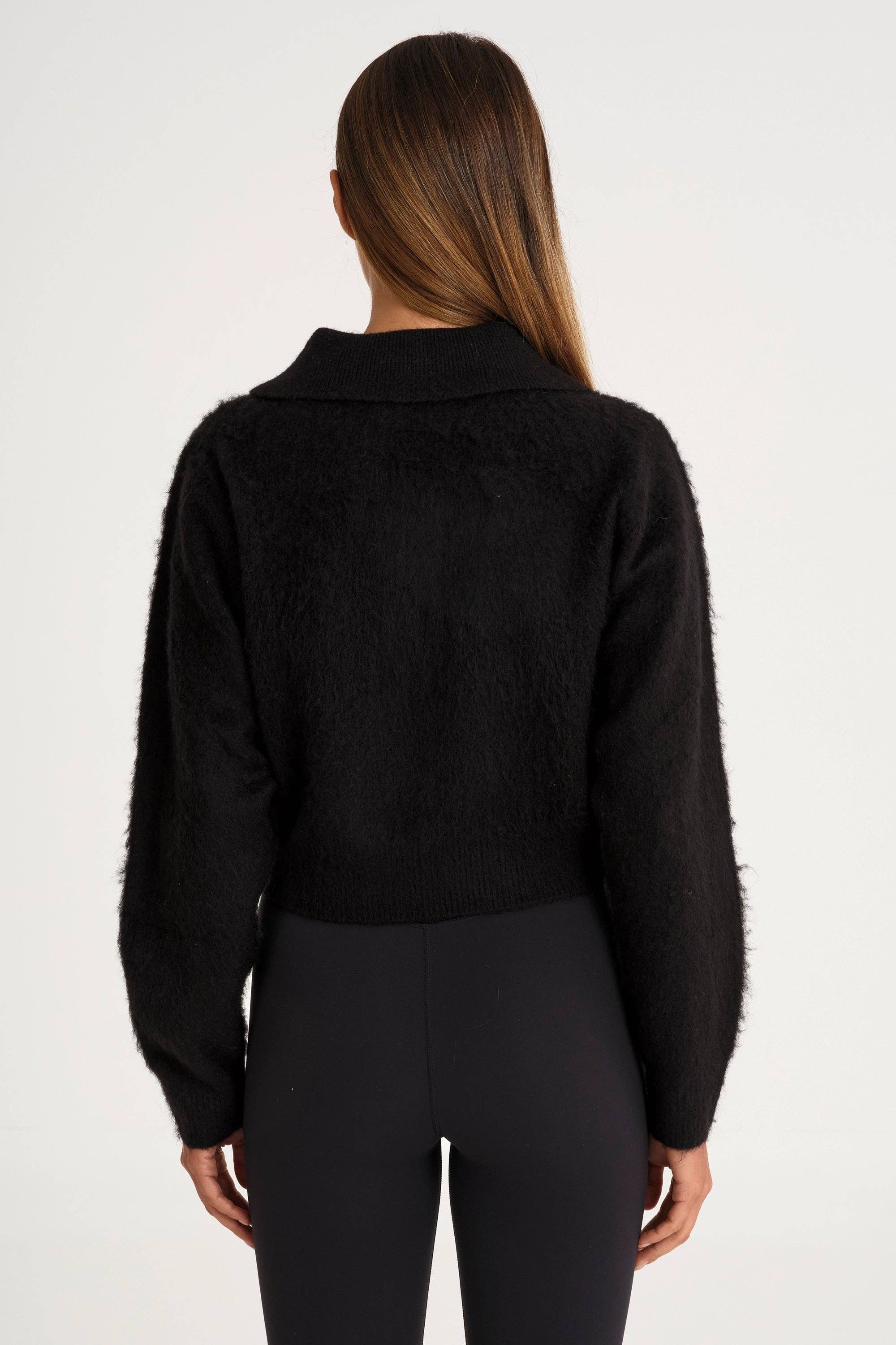 All Fenix - 1/2 Button Polo Knit Black