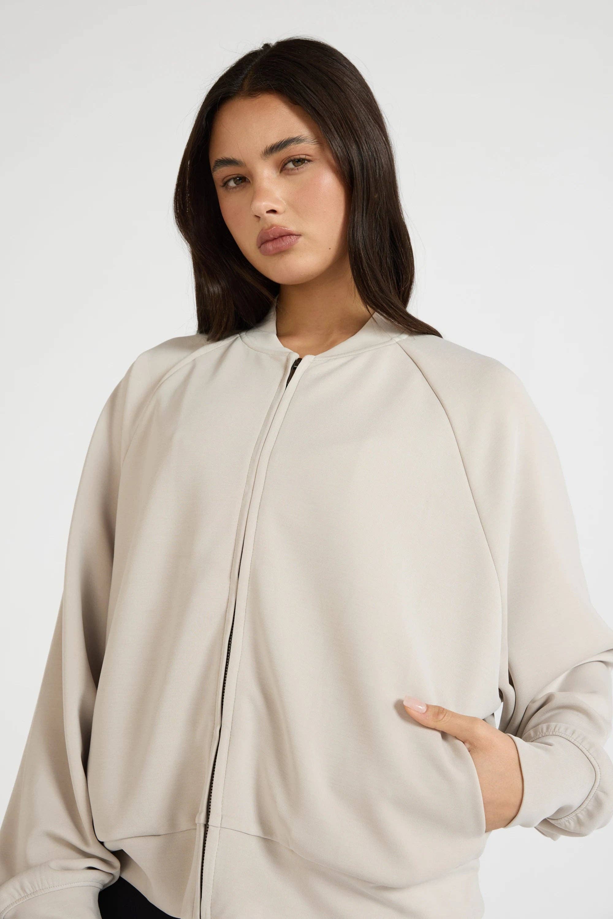 All Fenix - Soft Luxury Bomber Jacket Stone