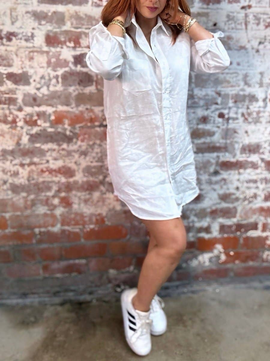 Jade &amp; May - Long White Linen Shirt Everyday Essential