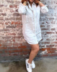 Jade & May - Long White Linen Shirt Everyday Essential