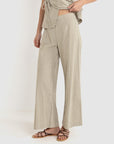 Rhythm - Lola check Wide Leg Pant Olive