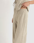 Rhythm - Lola check Wide Leg Pant Olive