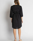 LulaLife - Shayna Button Dress in Black