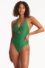 Load image into Gallery viewer, Sea Level - Honeycomb U Bar Halter One Piece
