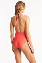 Load image into Gallery viewer, Sea Level - Honeycomb U Bar Halter One Piece
